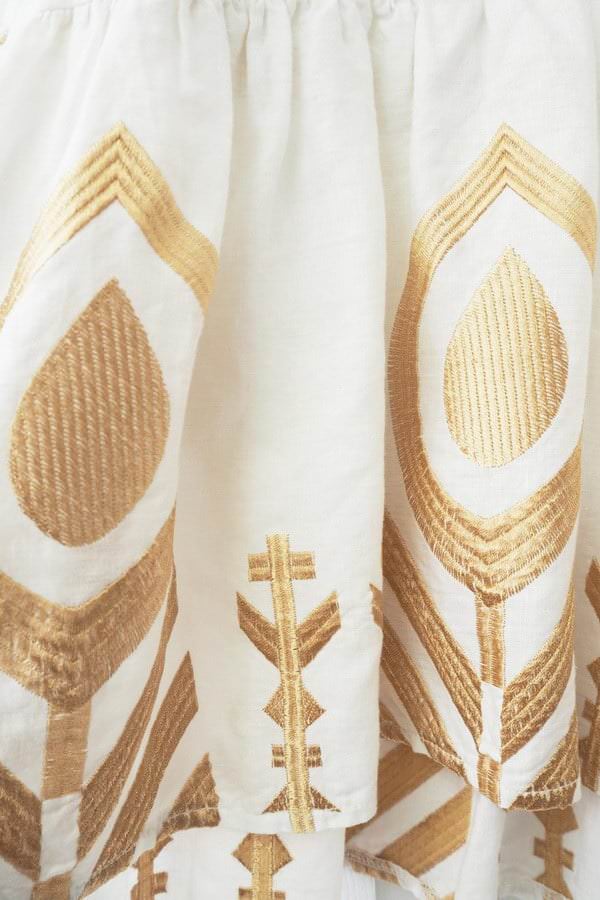 Kori Embroidered Top White Gold 2
