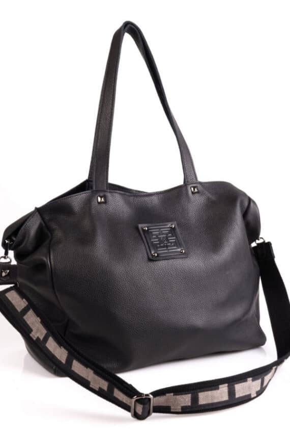 Ames Bags Asti large leather pouro black 2