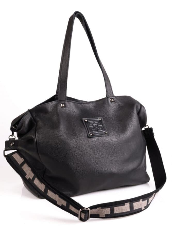 Ames Bags Asti large leather pouro black 2