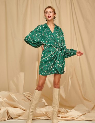 Karavan Blair Mini Wrap Dress Bandana Green 9