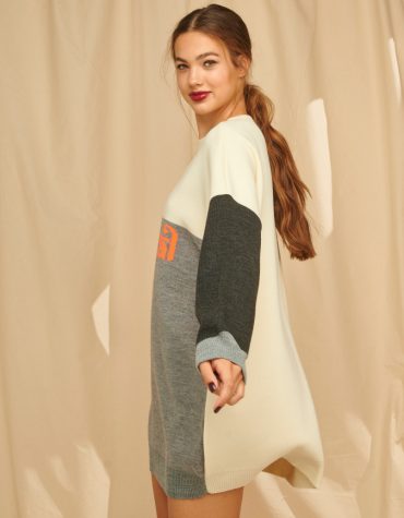 Karavan Jodie Colour Block Oversized Knitted Sweater Surreal 2