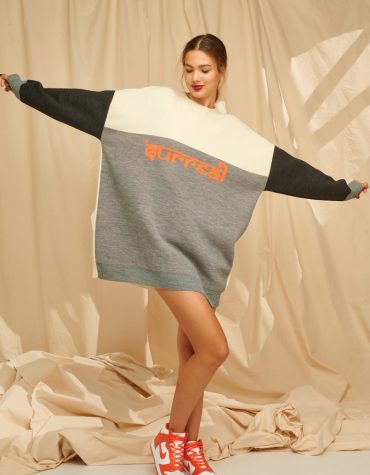 Karavan Jodie Colour Block Oversized Knitted Sweater Surreal 3