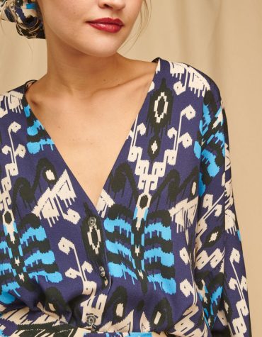 Karavan Noemi Kimono Shirt Uzbekistan Blue 3