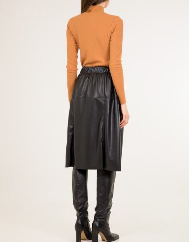 Milla Black Faux Leather Skirt 2