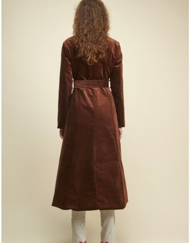 SunSetGo Lily Suede Long Coat Brown 2