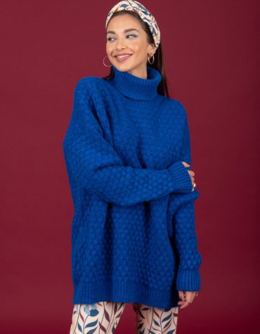 CHATON Hansen knit sweater Plain Blue 1