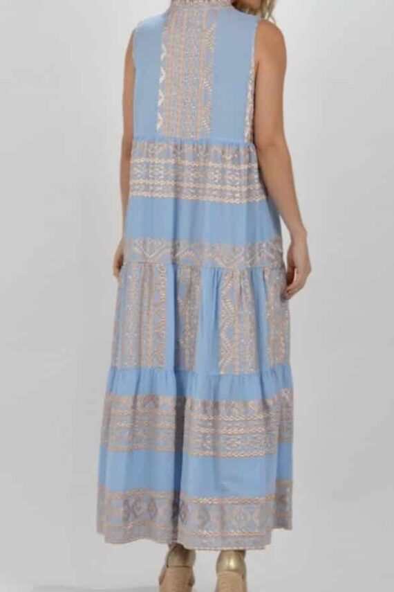 GREEK ARCHAIC KORI Sleevless Embroidered Maxi Dress 1 1