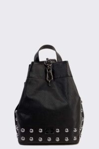 ELENA ATHANASIOU Black N Metal Backpack 3D Black Silver 3