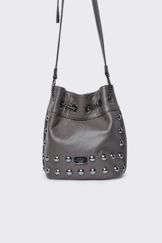 ELENA ATHANASIOU Black N Metal Pouch Bag Grey 5 1