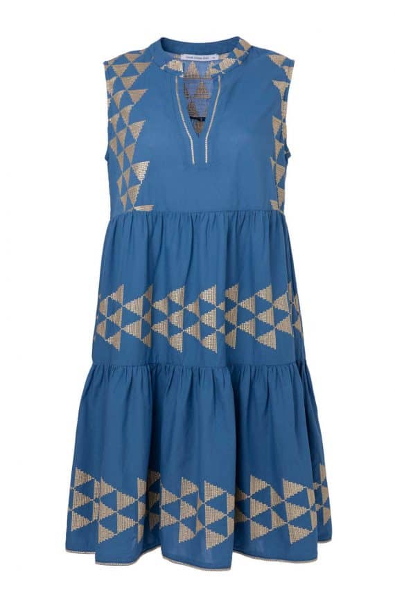 GREEK ARCHAIC KORI Arrow Mini Dress Indigo