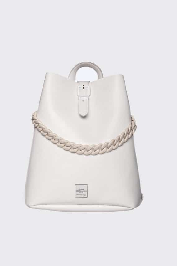 ELENA ATHANASIOU Chain Backpack White