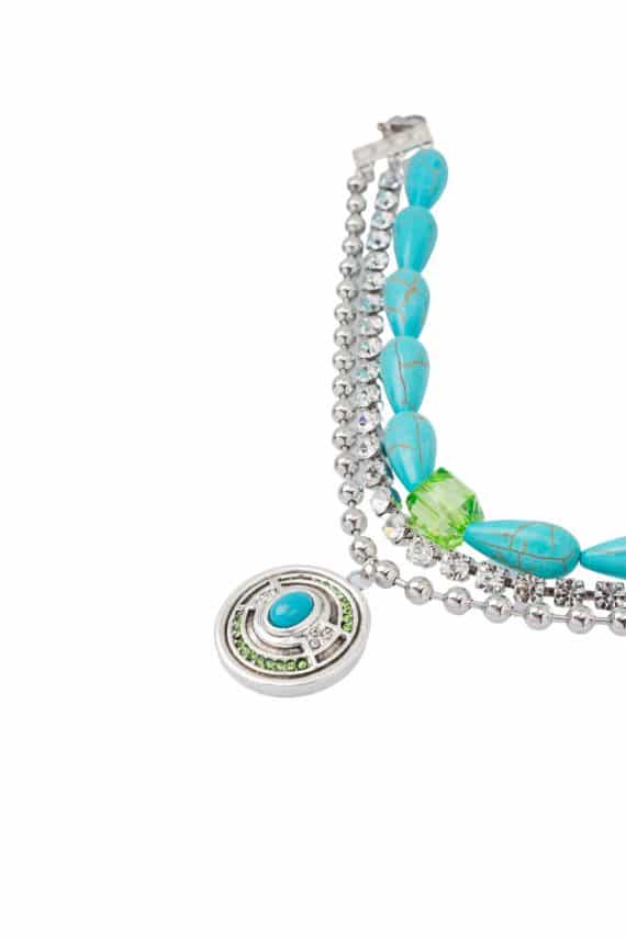 Kaleido Blue Lagoon Necklace Silver plated