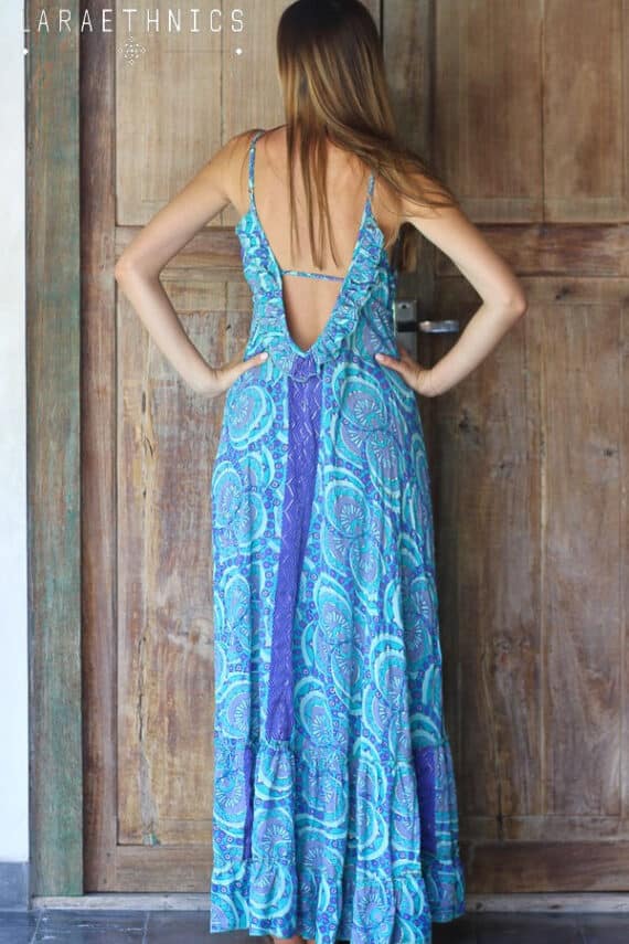 LARA ETHNICS Long Dress Angeline Disco Turquoise 4