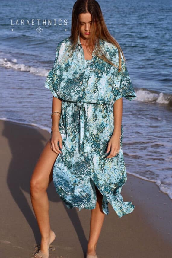 LARA ETHNICS Long Dress Cassandra Savane Turquoise