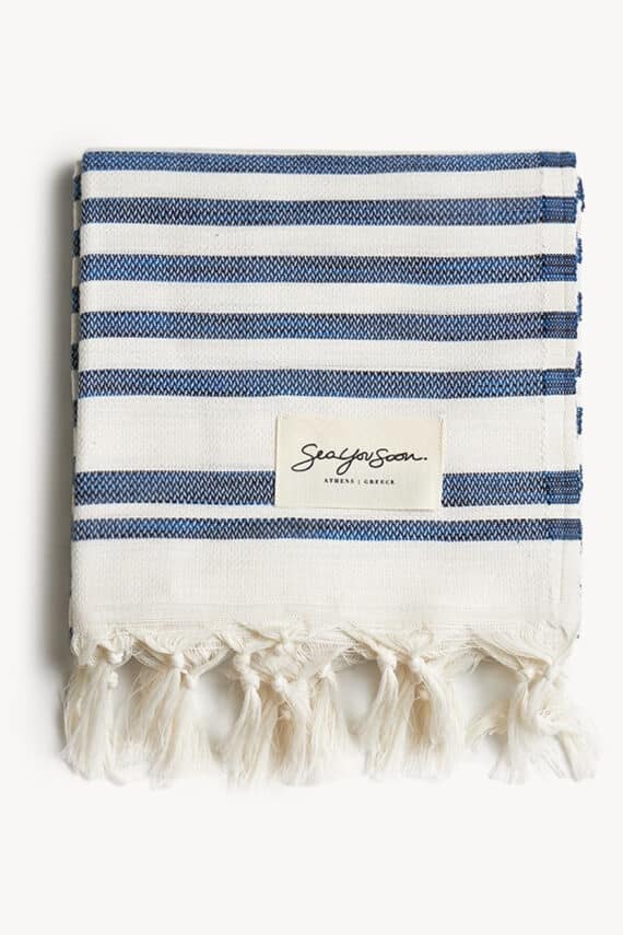 Sea You Soon Resort Tinetto Tencel Towel – Sapphire Blue 200 x 100cm 2