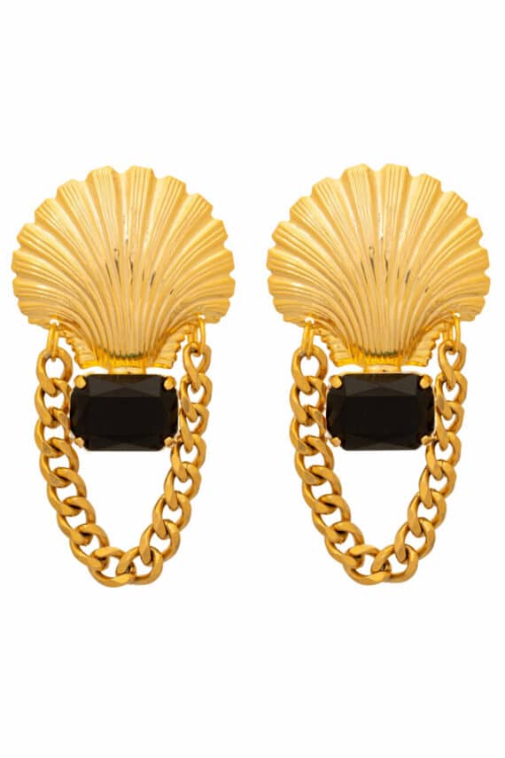 Kaleido Kalymnos Earrings black 24k gold