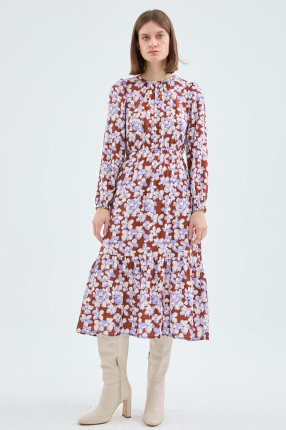Compania Fantastica Midi flared dress with flower print 3