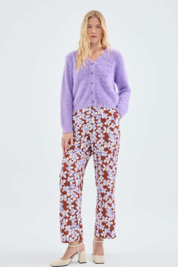 Compania Fantastica Straight long pants with flower print 1