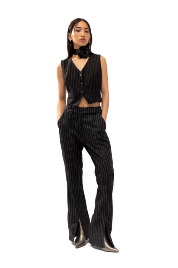 Mallory Midtown Black Stripes Pants 5