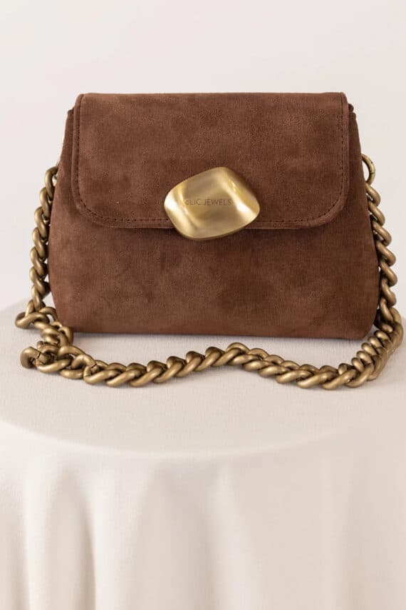 Clic Jewels Maya Minibag (Brown Suede Genuine Leather) 1