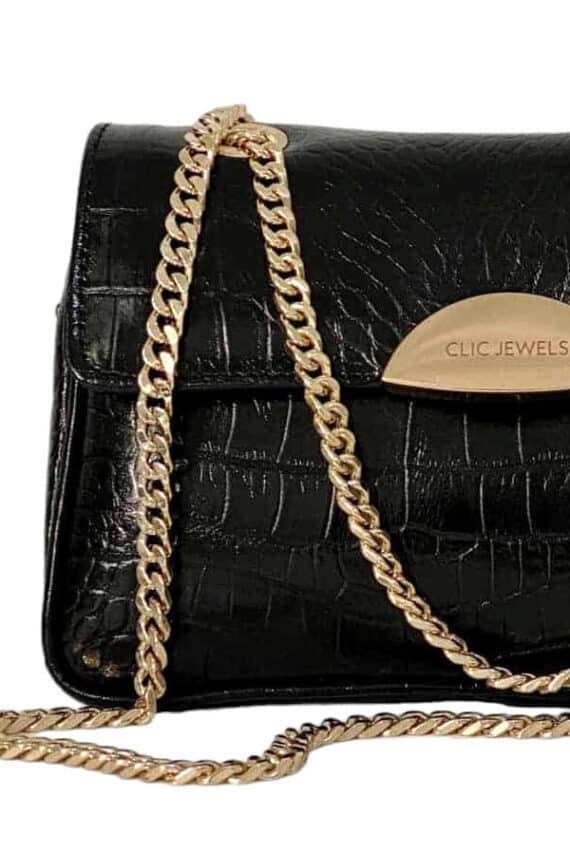 Clic Jewels Neira Mini (Black Croco Genuine Leather)