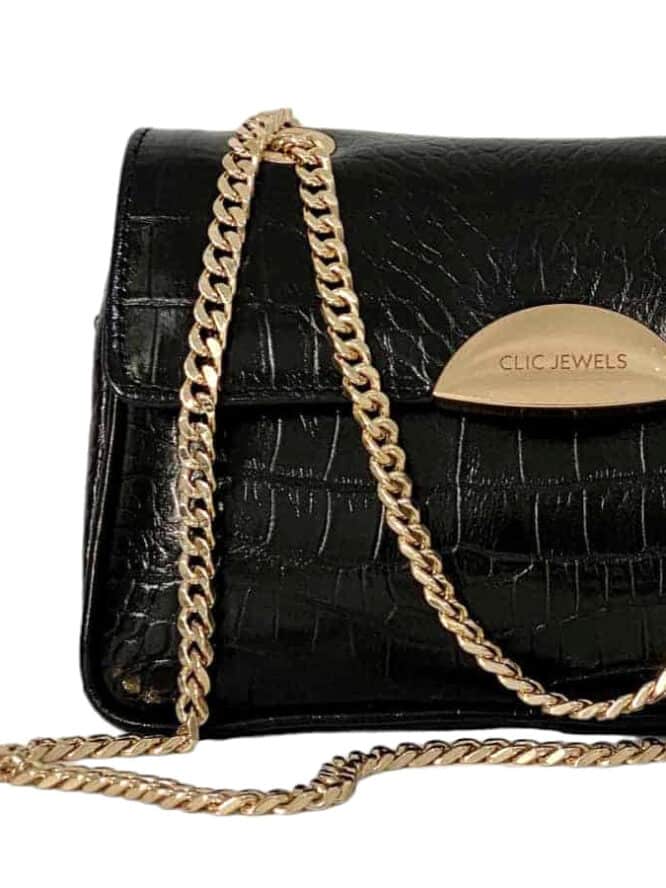 Clic Jewels Neira Mini (Black Croco Genuine Leather)