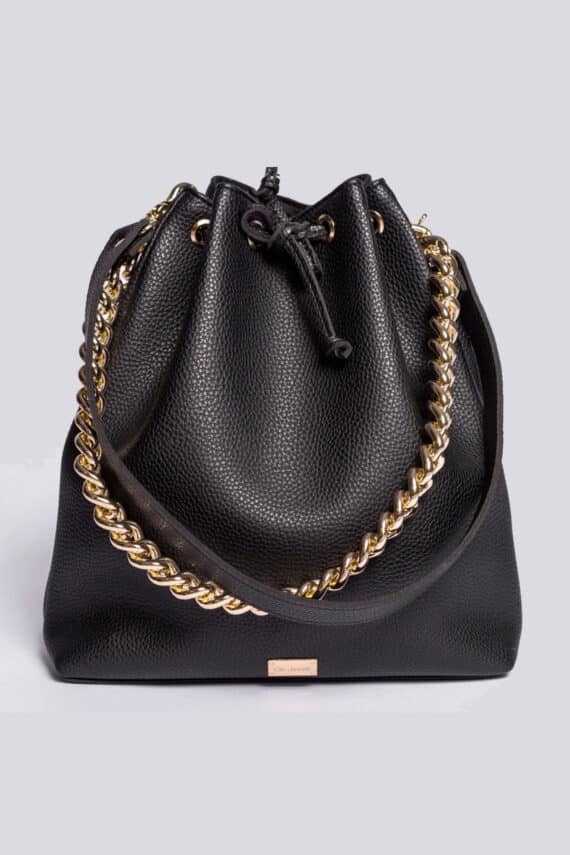 Clic Jewels Zoe Backpack bucketbag (Black Dolaro Genuine Leather) 2