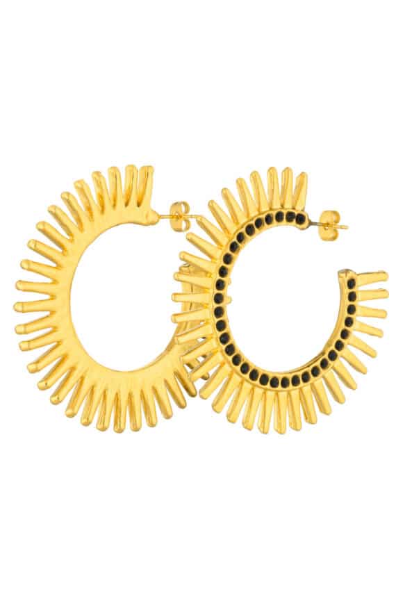 Kaleido Feyrouz Earrings(Black) 24k Gold 1